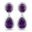 Boucles d'oreilles en améthyste véritable de 8,45 carats et diamants blancs