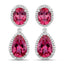 11.35 Carat Genuine Pink Topaz & White Diamond Earrings