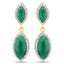 4.21 Carat Dyed Emerald and White Diamond Sterling Silver Earrings