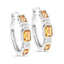 Boucles d'oreilles en argent sterling avec citrine et topaze blanche de 2,88 carats