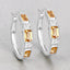 Boucles d'oreilles en argent sterling avec citrine et topaze blanche de 2,88 carats
