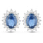 Boucles d'oreilles en saphir bleu et diamant de 2,22 carats en or blanc 14 carats