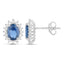 Boucles d'oreilles en saphir bleu et diamant de 2,22 carats en or blanc 14 carats