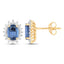 Pendientes de Zafiro Azul y Diamante de 2.22 Quilates en Oro Amarillo de 14K