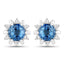 Boucles d'oreilles en saphir bleu véritable et diamants blancs de 1,87 carat