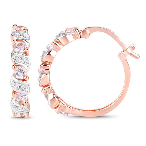 Boucles d'oreilles en Morganite et Topaze Blanche de 0,98 Carat