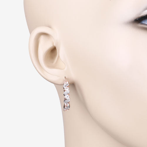 Boucles d'oreilles en Morganite et Topaze Blanche de 0,98 Carat