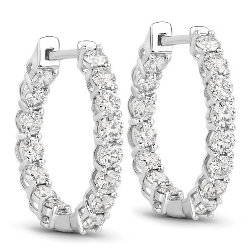 Pendientes Huggie de Diamante Creado en Laboratorio de 2.04 Quilates en Oro Blanco de 14K