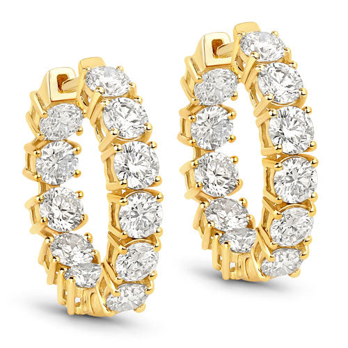 3.08 Carat Lab Grown Diamond Huggies in 14K Yellow Gold