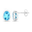 4.00 Carat Genuine Swiss Blue Topaz Sterling Silver Earrings