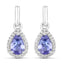 0.85 Carat Genuine Tanzanite and White Topaz Earrings