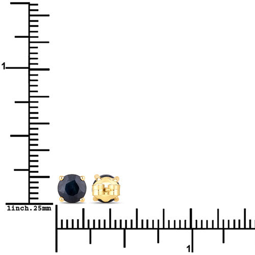 Boucles d'oreilles en saphir bleu véritable de 1,70 carat en or jaune 10K