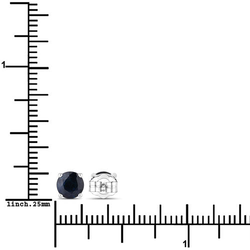 Pendientes de zafiro azul genuino de 1.70 quilates en oro blanco de 14 quilates