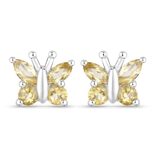 0.88 Carat Genuine Citrine Sterling Silver Earrings