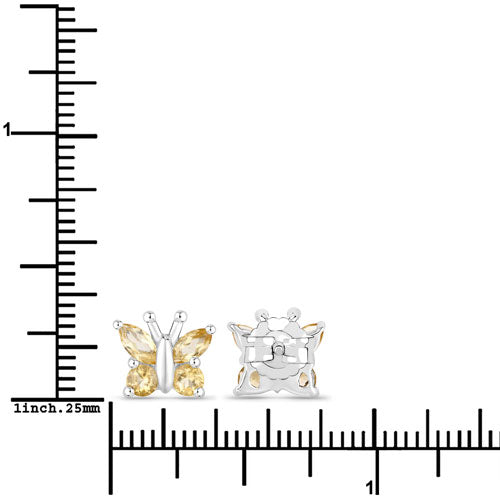 0.88 Carat Genuine Citrine Sterling Silver Earrings