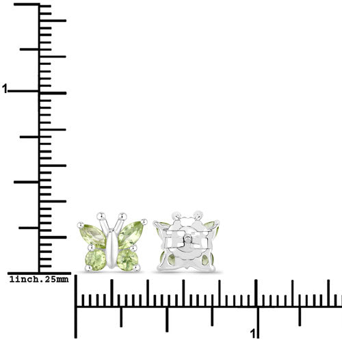Pendientes de Peridoto Genuino de 1.00 Quilate en Plata Esterlina .925