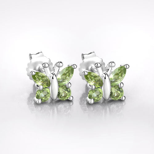 Pendientes de Peridoto Genuino de 1.00 Quilate en Plata Esterlina .925