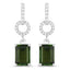 Pendientes de 2.28 quilates de turmalina verde y diamante en oro blanco de 14 quilates