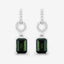 Pendientes de 2.28 quilates de turmalina verde y diamante en oro blanco de 14 quilates