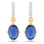 1.95 Carat Blue Sapphire and Diamond 14K Yellow Gold Earrings
