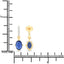 1.95 Carat Blue Sapphire and Diamond 14K Yellow Gold Earrings