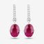 1.75 Carat Genuine Ruby and White Diamond 10K White Gold Earrings