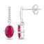 Pendientes de Rubí y Diamante Blanco de 1.75 Quilates en Oro Blanco de 14K