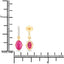1.75 Carat Genuine Ruby and White Diamond 14K Yellow Gold Earrings