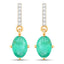 Boucles d'oreilles en or jaune 10K avec émeraude zambienne et diamant de 1,49 carat