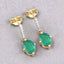 Boucles d'oreilles en or jaune 10K avec émeraude zambienne et diamant de 1,49 carat
