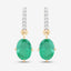 Boucles d'oreilles en or jaune 10K avec émeraude zambienne et diamant de 1,49 carat