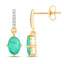 Boucles d'oreilles en or jaune 10K avec émeraude zambienne et diamant de 1,49 carat