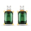 Pendientes de 14K de Oro con Turmalina Verde y Diamantes de 1.24 Quilates
