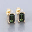 Pendientes de 14K de Oro con Turmalina Verde y Diamantes de 1.24 Quilates