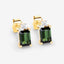 Pendientes de 14K de Oro con Turmalina Verde y Diamantes de 1.24 Quilates