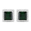 1.55 Carat Genuine Green Tourmaline and White Diamond Earrings