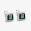 1.55 Carat Genuine Green Tourmaline and White Diamond Earrings