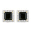 1.55 Carat Genuine Green Tourmaline and White Diamond Earrings