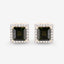 1.55 Carat Genuine Green Tourmaline and White Diamond Earrings