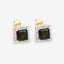 1.55 Carat Genuine Green Tourmaline and White Diamond Earrings