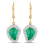 6.40 Carat Genuine Colombian Emerald and Diamond Earrings