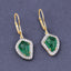 6.40 Carat Genuine Colombian Emerald and Diamond Earrings
