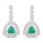 Pendientes de Esmeralda Zambiana y Diamante Blanco de 1.39 Quilates