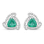 Boucles d'oreilles en or blanc 14K avec émeraudes zambiennes et diamants de 1,23 carat