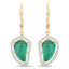 Boucles d'oreilles en or 14K avec émeraudes colombiennes et diamants de 7,56 carats