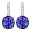 Boucles d'oreilles en tanzanite et diamants blancs de 5,64 carats en or 14K