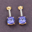 Boucles d'oreilles en tanzanite et diamants blancs de 5,64 carats en or 14K