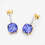 Boucles d'oreilles en tanzanite et diamants blancs de 5,64 carats en or 14K