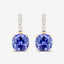 Boucles d'oreilles en tanzanite et diamants blancs de 5,64 carats en or 14K