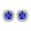5.98 Carat Genuine Tanzanite and White Diamond Earrings in 14K Gold